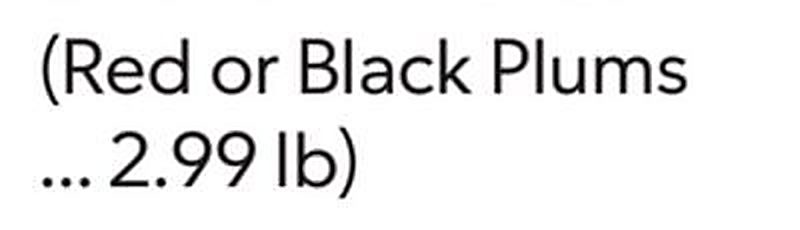Red or Black Plums - Publix weekly ad deal
