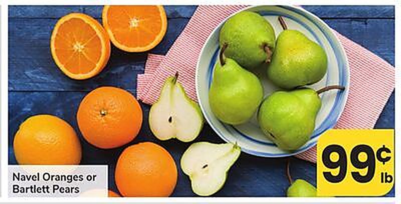 Navel Oranges or Bartlett Pears - Vons weekly ad deal