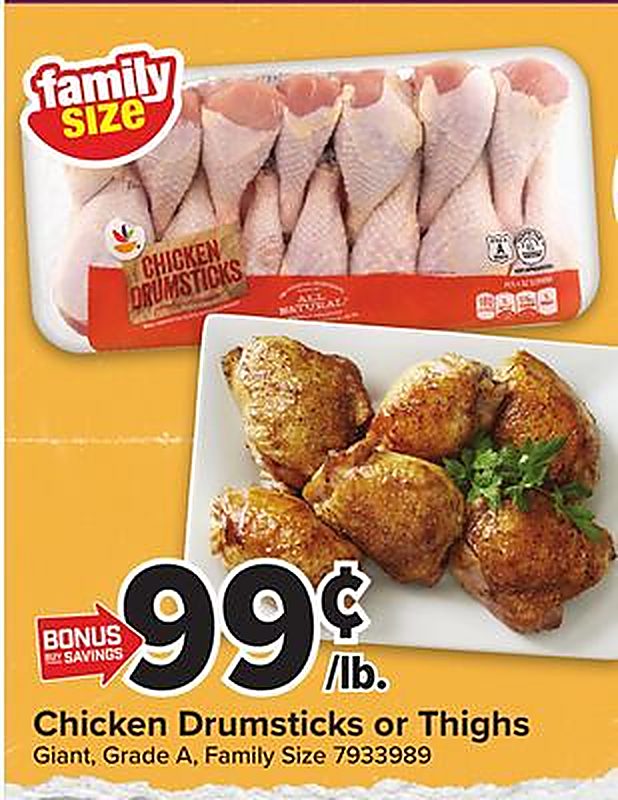 Chicken Drumsticks or Thighs - Giant Food weekly ad deal