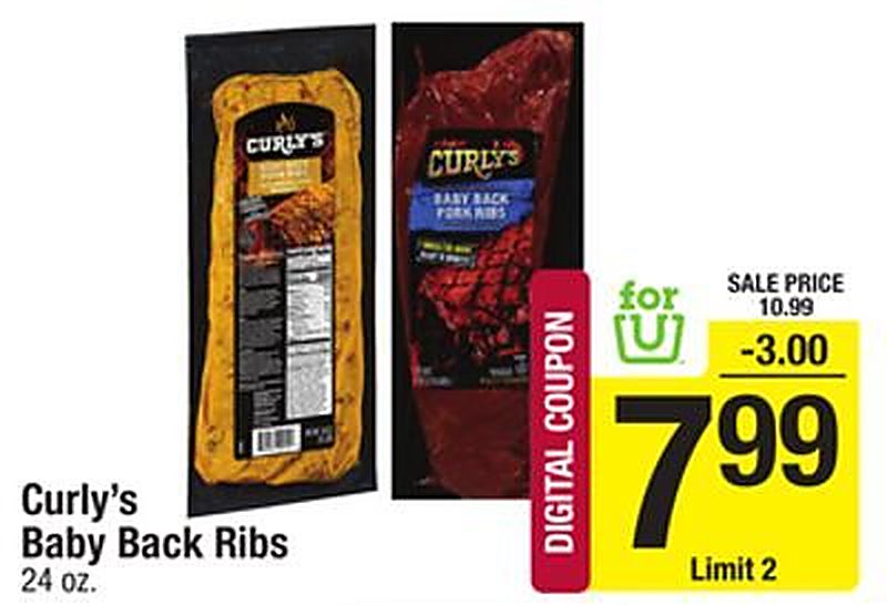 Curly's Baby Back Ribs - Shaws weekly ad deal