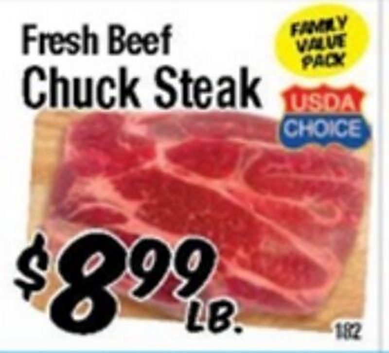 Fresh Beef Chuck Steak - Western Beef weekly ad deal