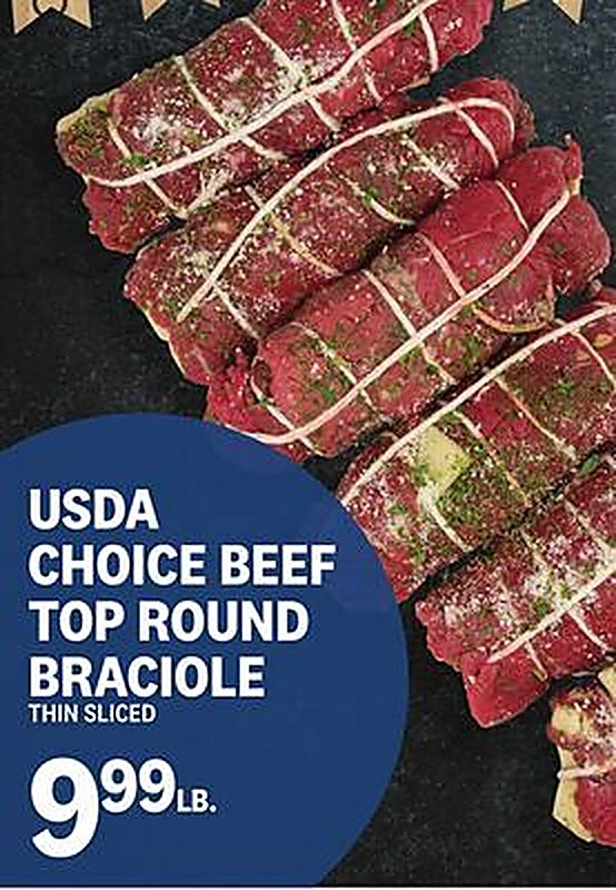 USDA CHOICE BEEF TOP ROUND BRACIOLE - Kings Food Markets weekly ad deal
