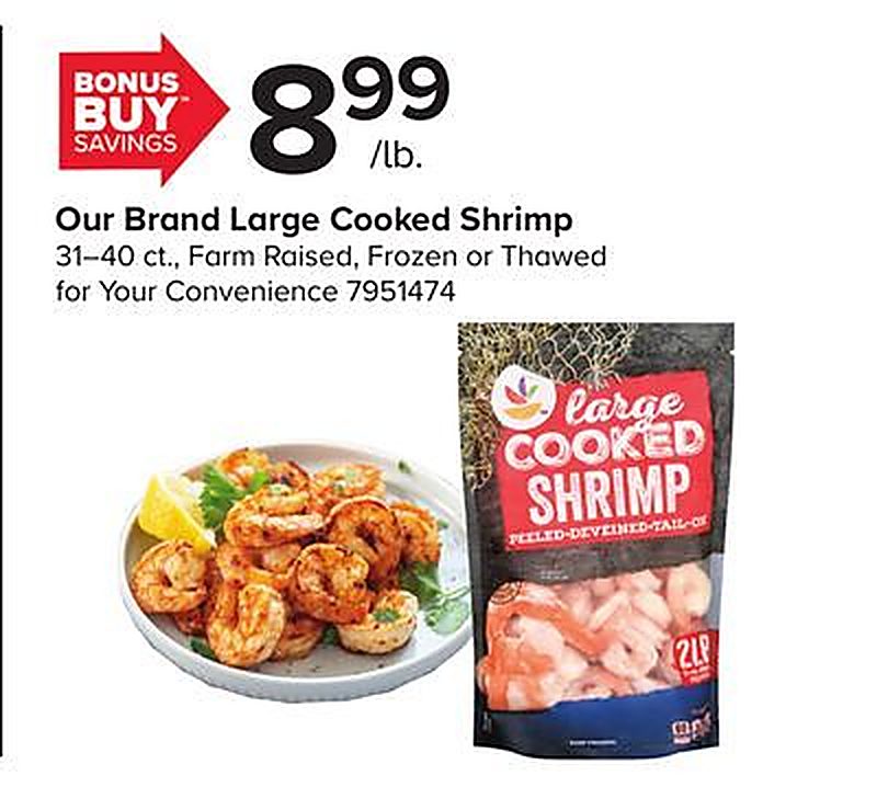 Our Brand Large Cooked Shrimp - Giant Food Stores weekly ad deal