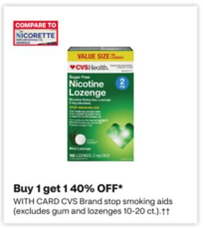 CVS Brand stop smoking aids (excludes gum and lozenges 10-20 ct.).††