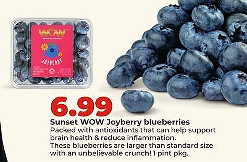 Sunset WOW Joyberry blueberries - Hy Vee weekly ad deal