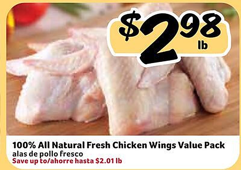 100% All Natural Fresh Chicken Wings Value Pack / alas de pollo fresco - Fresco Y Mas weekly ad deal