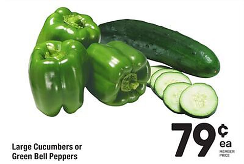 Large Cucumbers or Green Bell Peppers - Tom Thumb weekly ad deal