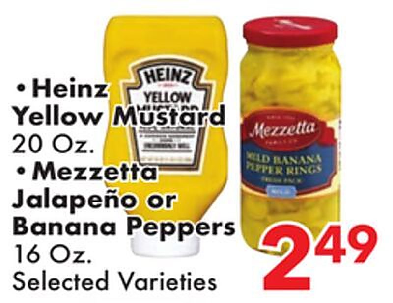 Heinz Yellow Mustard, Mezzetta Jalapeño or Banana Peppers - Fairplay Foods weekly ad deal
