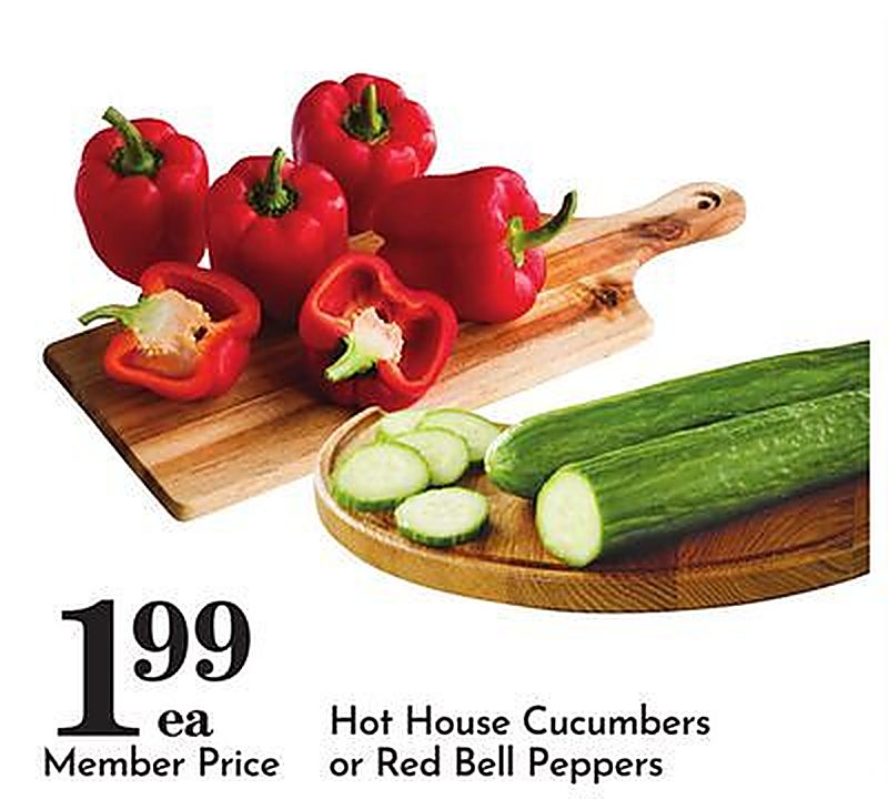 Hot House Cucumbers or Red Bell Peppers - Pavilions weekly ad deal