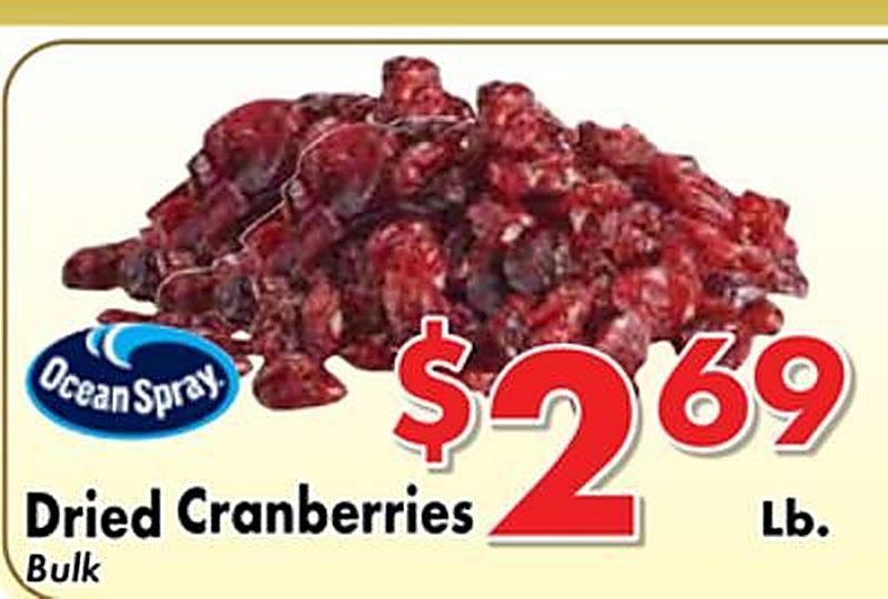 Dried Cranberries - Valley Marketplace weekly ad deal