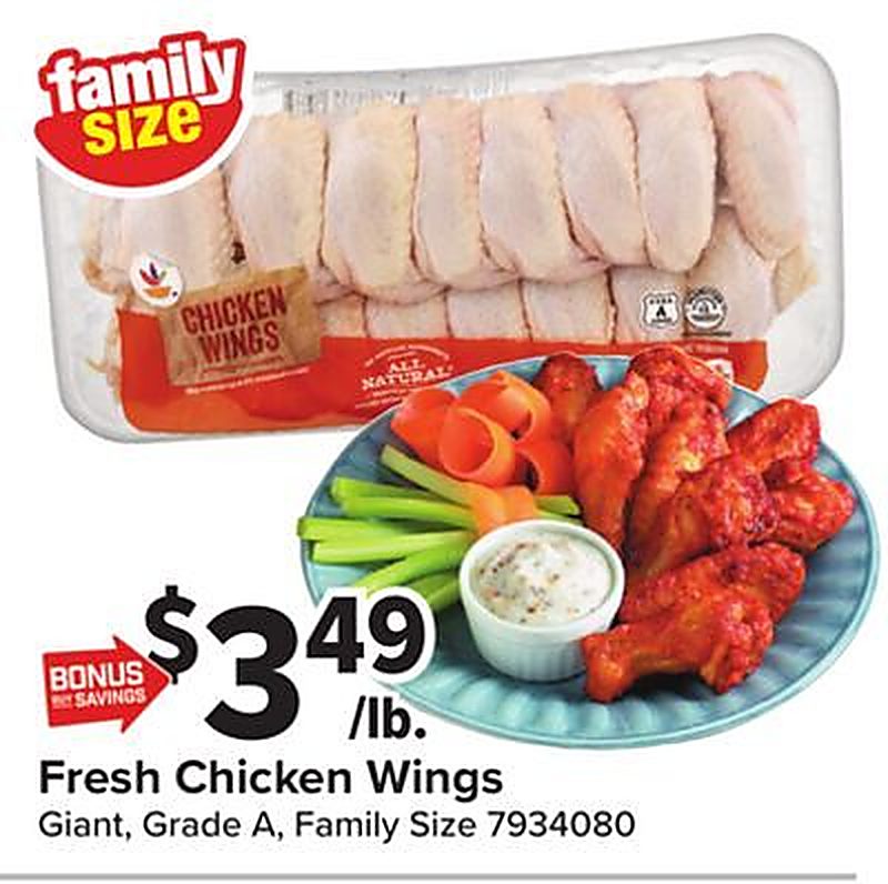 Fresh Chicken Wings - Giant Food weekly ad deal