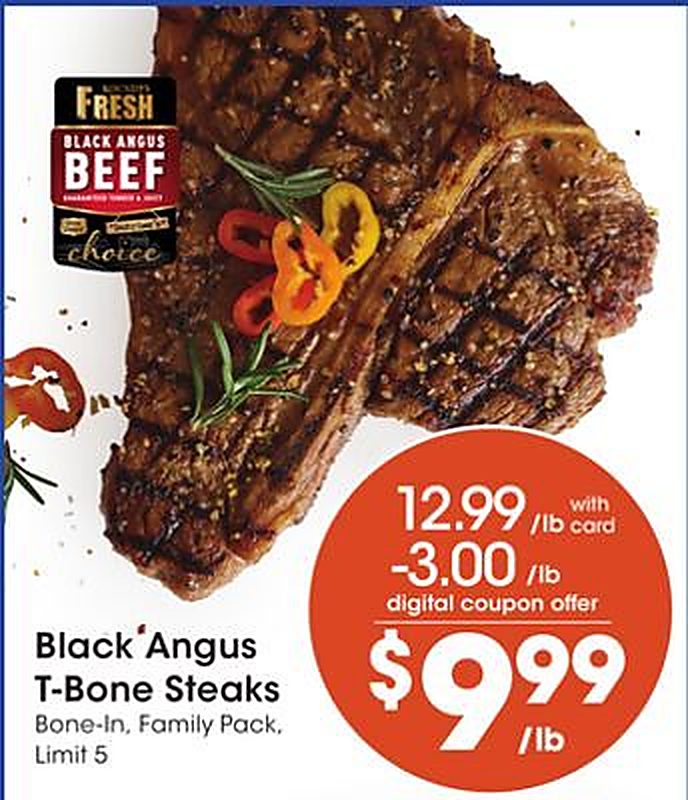 Black Angus T-Bone Steaks - Pick 'n Save weekly ad deal