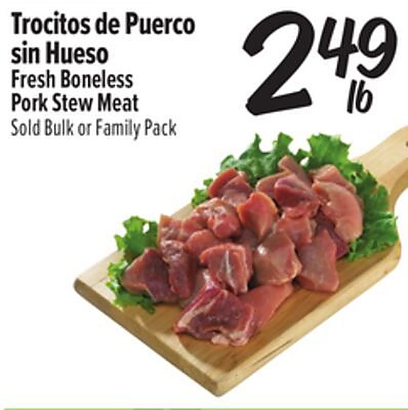 Fresh Boneless Pork Stew Meat - El Super weekly ad deal