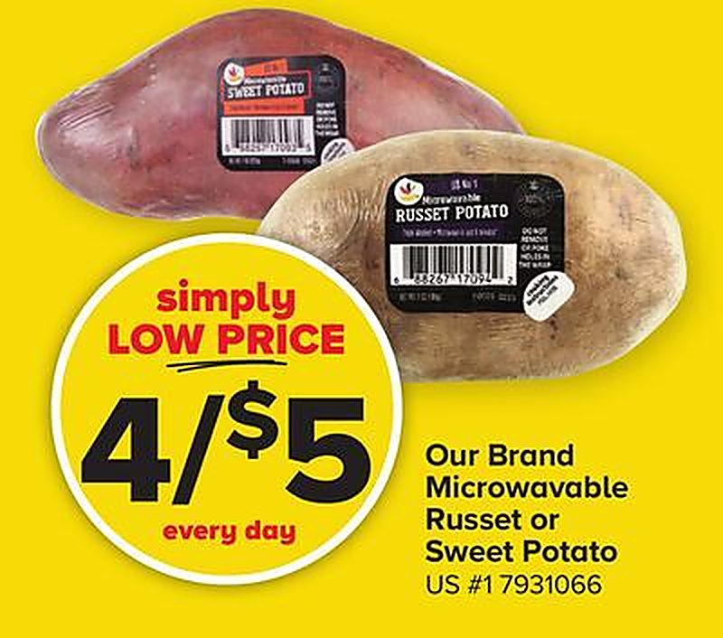 Our Brand Microwavable Russet or Sweet Potato - Giant Food Stores weekly ad deal
