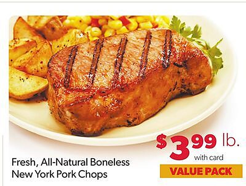 Fresh, All-Natural Boneless New York Pork Chops - VG’s Grocery weekly ad deal