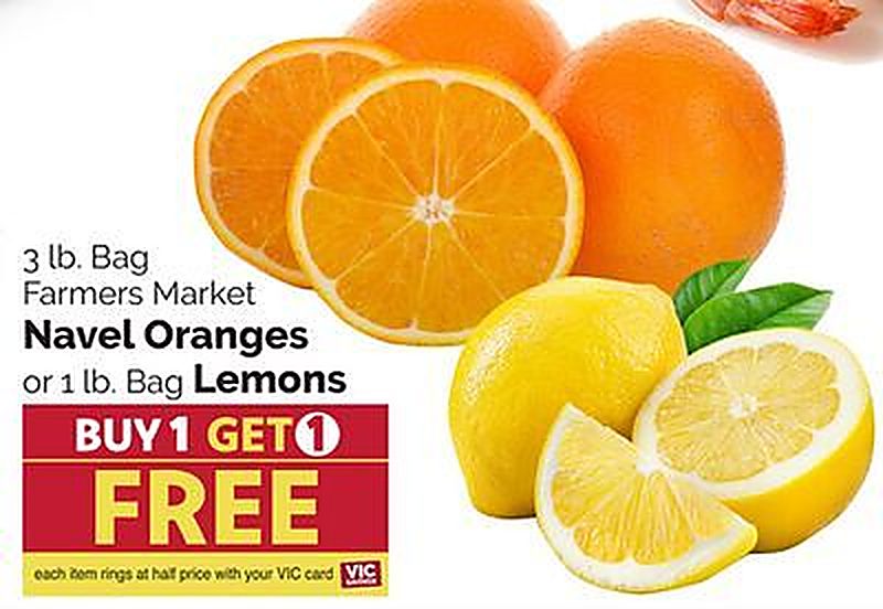 Farmers Market Navel Oranges or or 1 lb. Bag Lemons