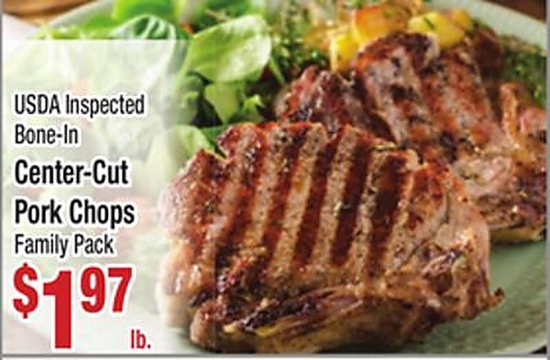 USDA Inspected Bone-In Center-Cut Pork Chops - Food Pride Market weekly ad deal