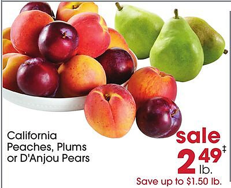 California Peaches, Plums or D'Anjou Pears - Giant Eagle weekly ad deal