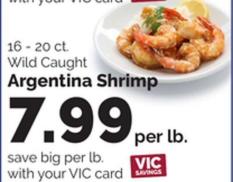 16 - 20 ct. Wild Caught Argentina Shrimp - Harris Teeter weekly ad deal