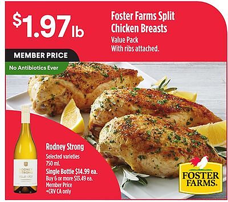 Foster Farms Split Chicken Breasts - Raleys weekly ad deal