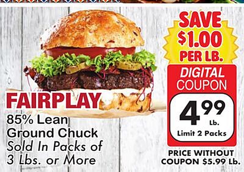 85% Lean Ground Chuck - Fairplay Foods weekly ad deal