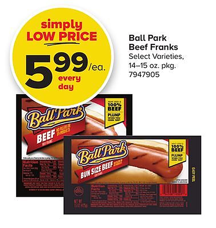 Ball Park Beef Franks - Giant Food Stores weekly ad deal