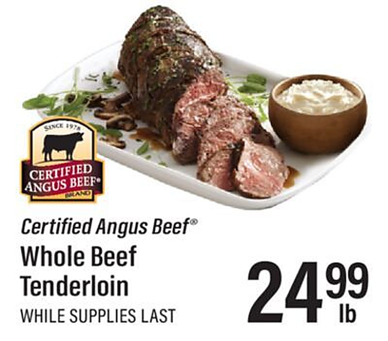 Certified Angus Beef® Whole Beef Tenderloin - Lowes Foods weekly ad deal