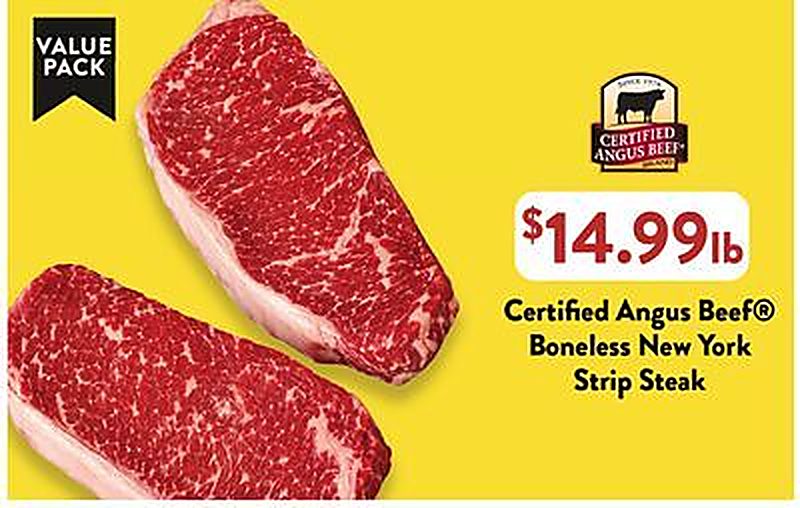Certified Angus Beef® Boneless New York Strip Steak - Fresh Thyme Market weekly ad deal