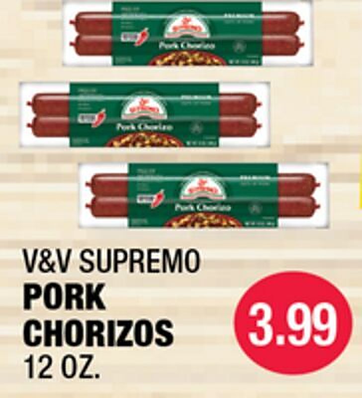 V&V SUPREMO PORK CHORIZOS - Carnicerias Jimenez weekly ad deal