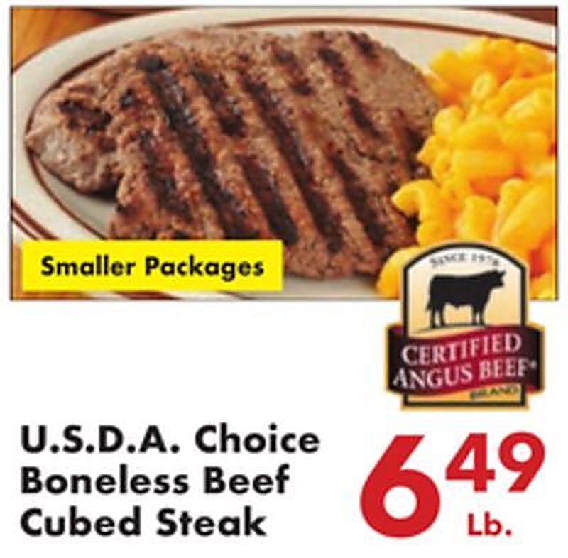 U.S.D.A. Choice Boneless Beef Cubed Steak - Fairplay Foods weekly ad deal