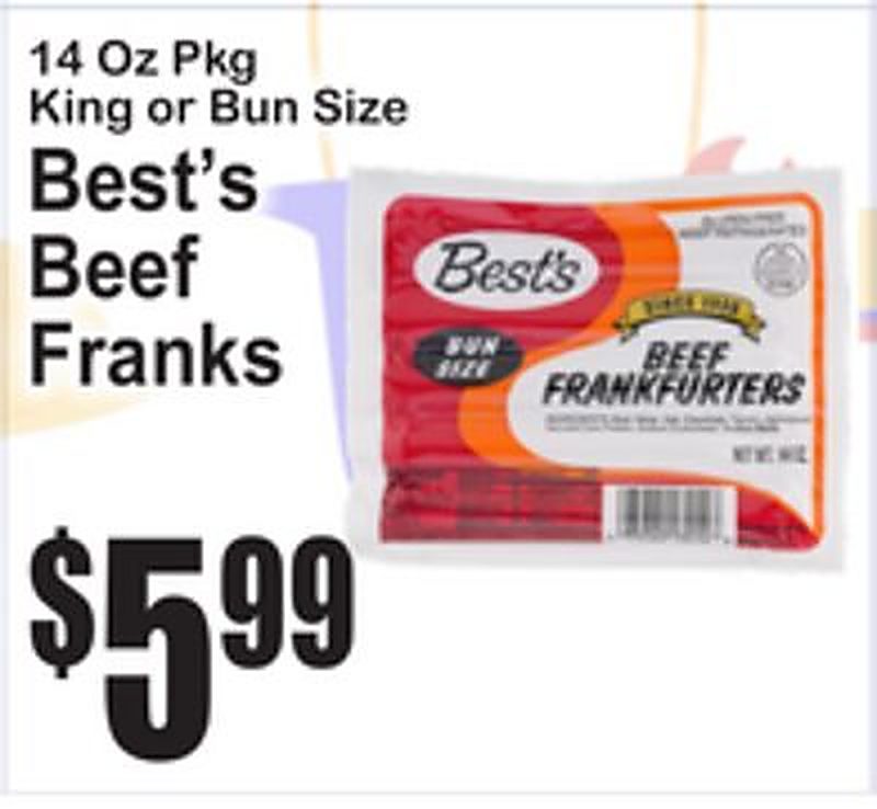 Best's Beef Franks - Superfresh weekly ad deal