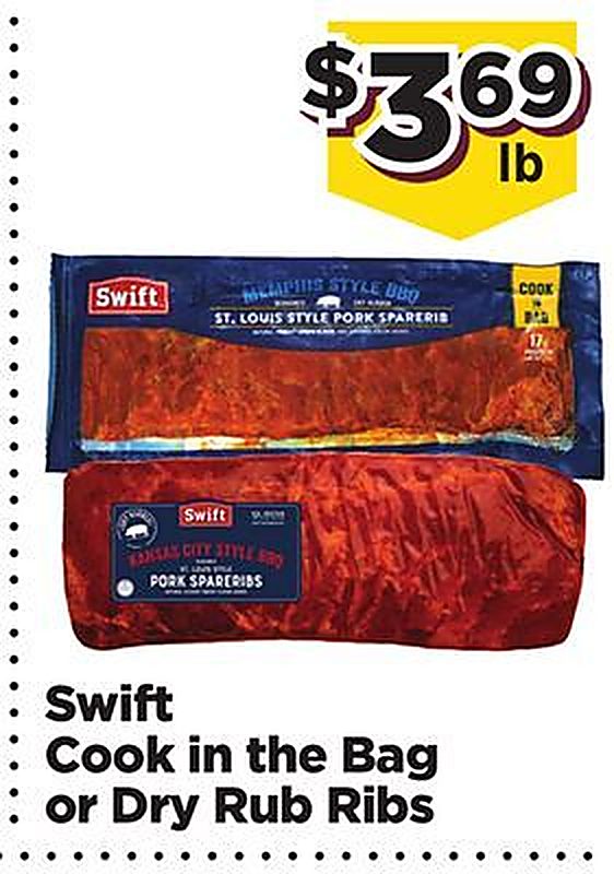 Swift Cook in the Bag or Dry Rub Ribs - Food town Texas weekly ad deal