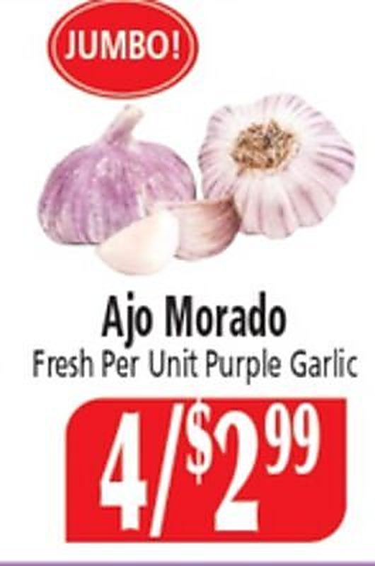 Fresh Per Unit Purple Garlic - El Ahorro Supermarket weekly ad deal