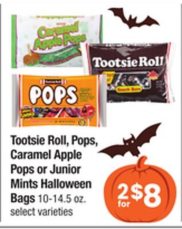 Tootsie Roll, Pops, Caramel Apple Pops or Junior Mints Halloween Bags - Shaws weekly ad deal