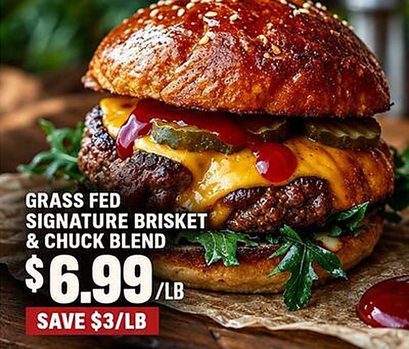 GRASS FED SIGNATURE BRISKET & CHUCK BLEND - Earth Fare weekly ad deal