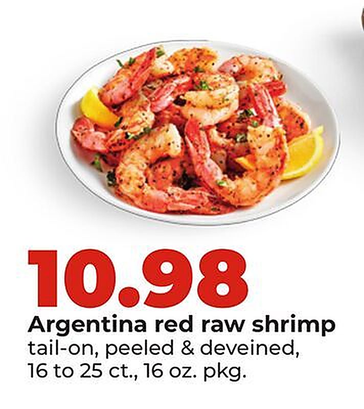 Argentina red raw shrimp - Hy Vee weekly ad deal