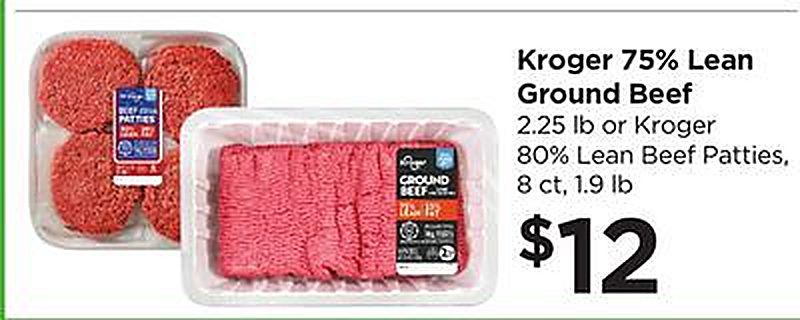 Kroger 75% Lean Ground Beef - Food 4 Less weekly ad deal