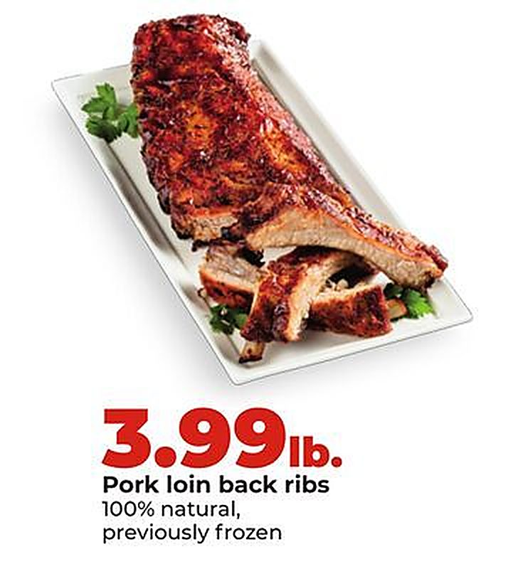 Pork loin back ribs - Hy Vee weekly ad deal