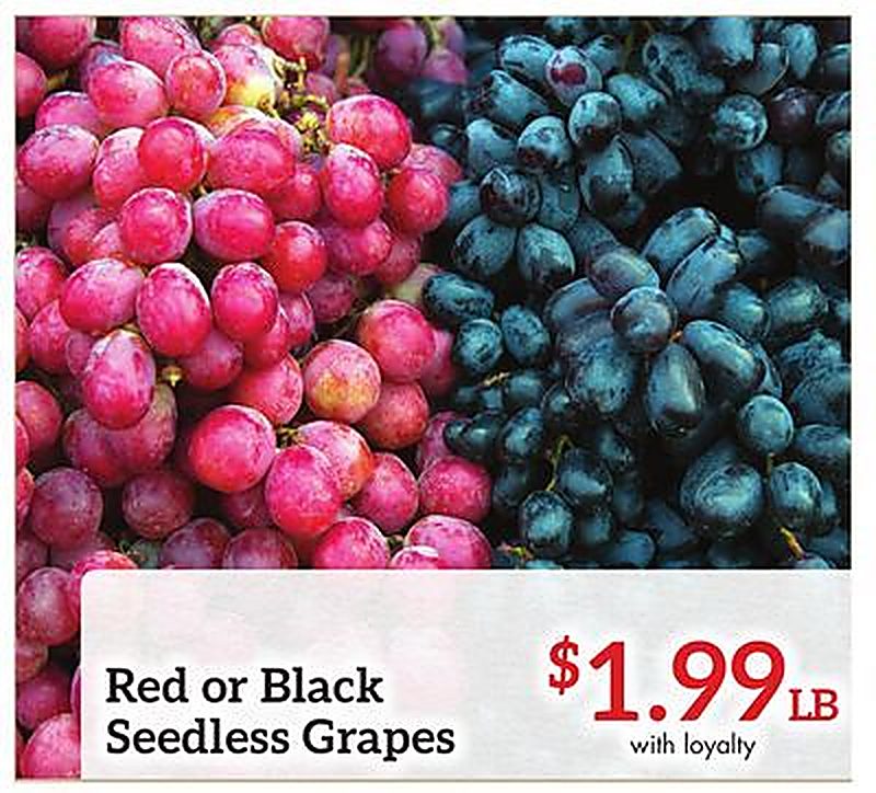 Red or Black Seedless Grapes - Needler's Fresh Market weekly ad deal