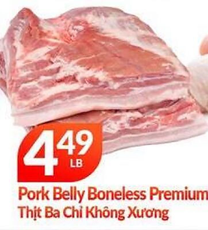 Pork Belly Boneless Premium - Lams Seafood Market weekly ad deal