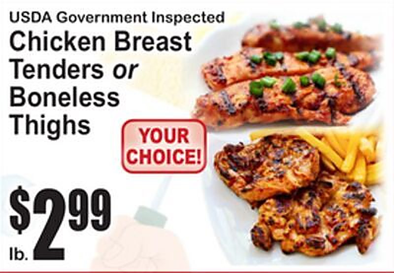 USDA Government Inspected Chicken Breast Tenders or Boneless Thighs - Superfresh weekly ad deal