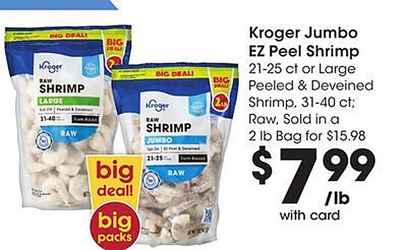 Kroger Jumbo EZ Peel Shrimp - Bakers weekly ad deal