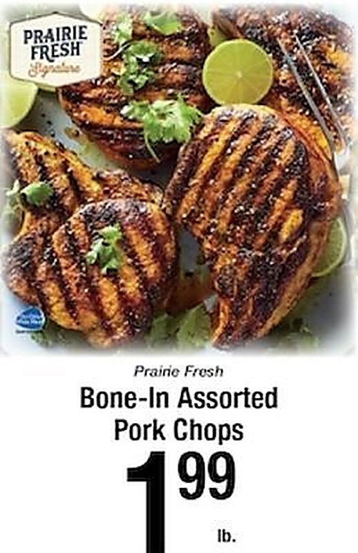 Prairie Fresh Bone-In Assorted Pork Chops - Harvest Foods weekly ad deal