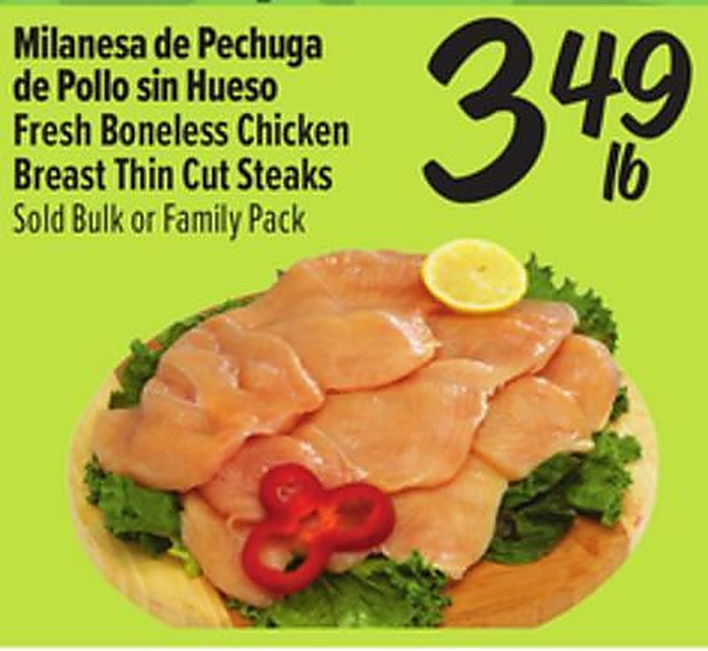 Fresh Boneless Chicken Breast Thin Cut Steaks - El Super weekly ad deal