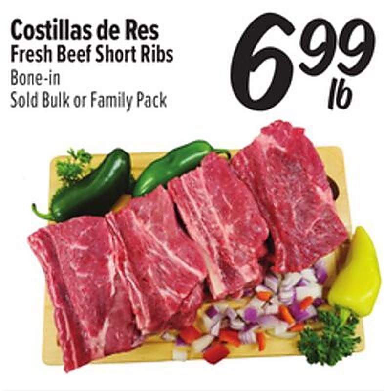 Costillas de Res / Fresh Beef Short Ribs - El Super weekly ad deal