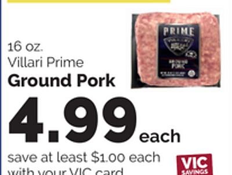 Villari Prime Ground Pork - Harris Teeter weekly ad deal