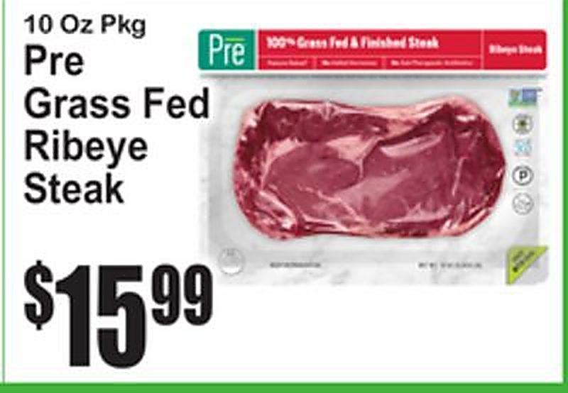 Pre Grass Fed Ribeye Steak - Superfresh weekly ad deal