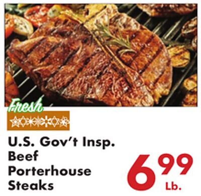 U.S. Gov't Insp. Beef Porterhouse Steaks - Fairplay Foods weekly ad deal