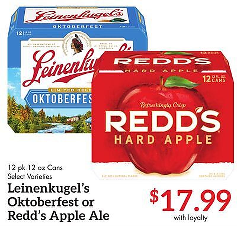 Leinenkugel's Oktoberfest or Redd's Apple Ale - Remke Markets weekly ad deal