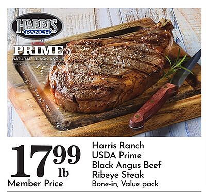 Harris Ranch USDA Prime Black Angus Beef Ribeye Steak - Pavilions weekly ad deal